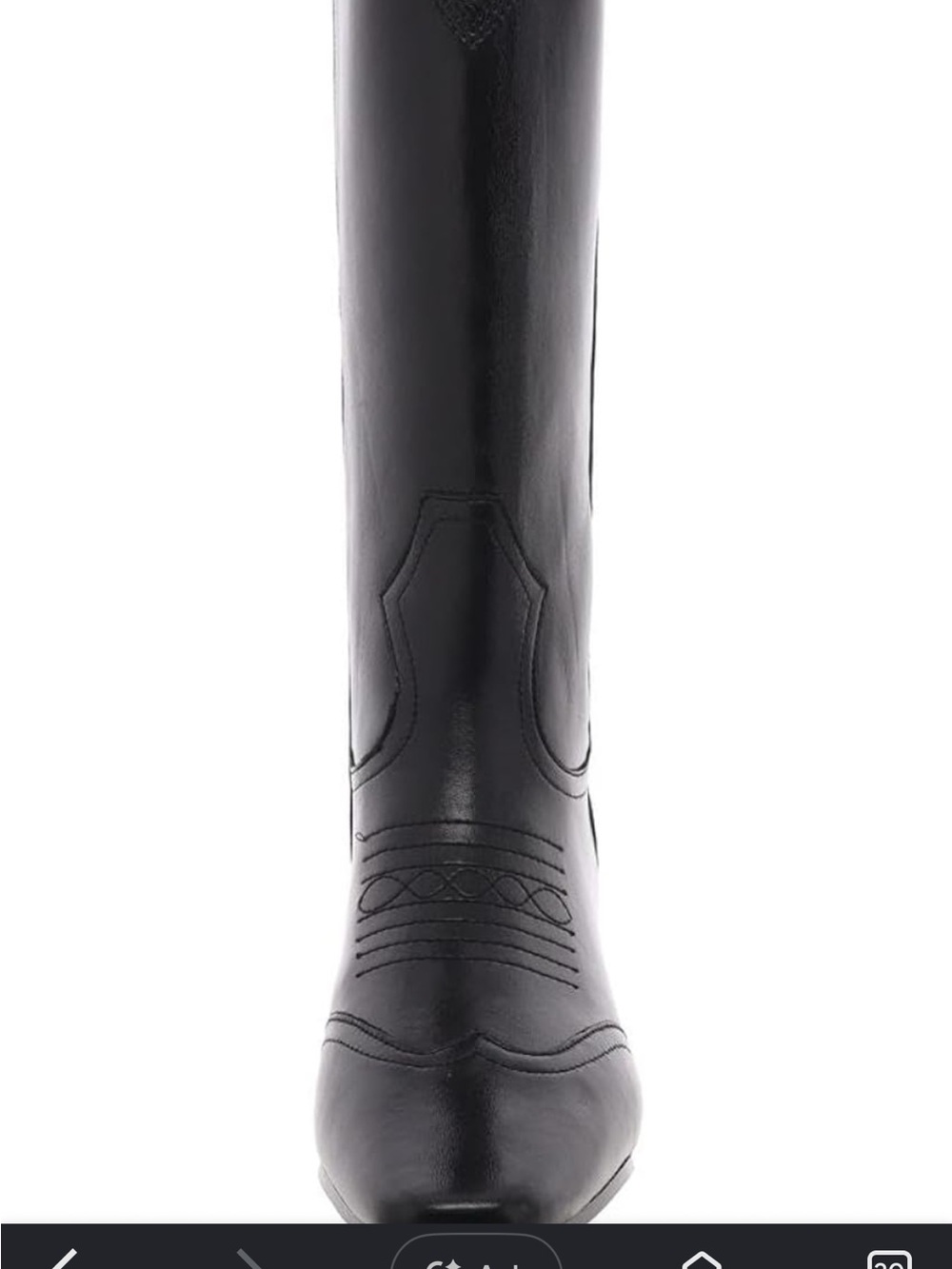Steve Madden Black Square-Toe Western Ankle Boots with Stitch Detail
